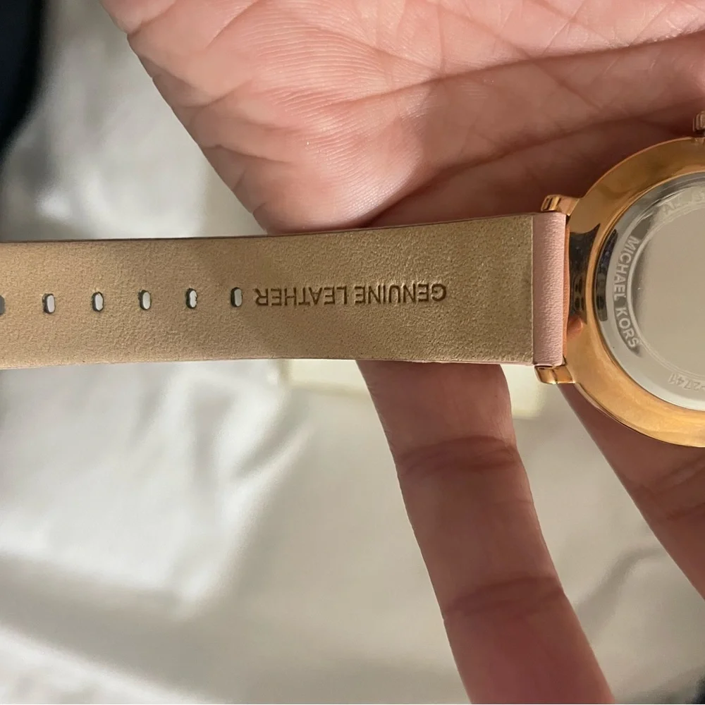 MICHAEL KORS Pyper Rose Gold-Tone Leather Watch‎